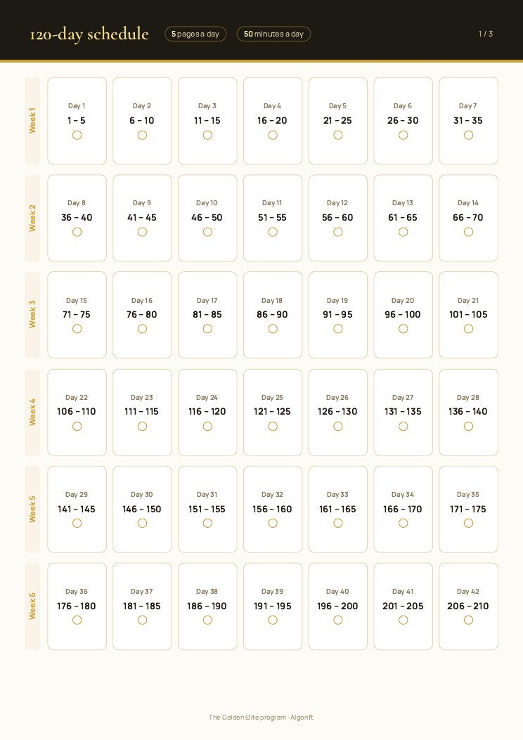 صفحة من جدول الـ120 يومًا